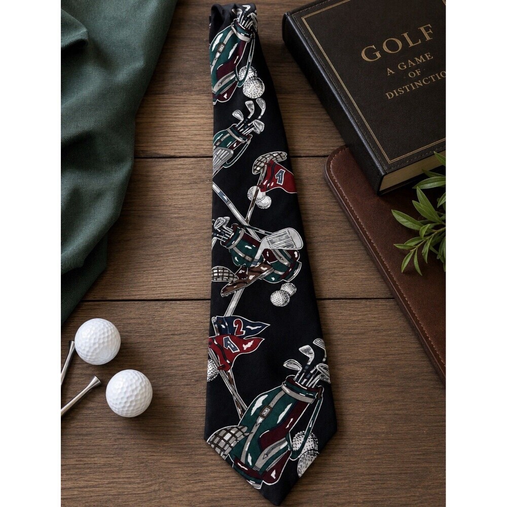 American Sports Classic Golf Tie Silk USA Novelty Golf Clubs 58"